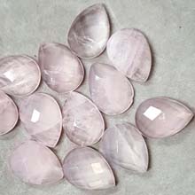 13X18MM FACETED PEAR CABOCHON ROSE QUARTZ(8PCS/BAG)